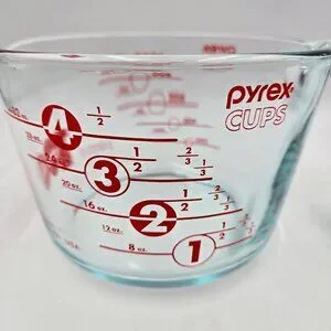 Pyrex Letters Pyrex | Kitchen | Pyrex 0 Year 4 Cup 32oz Clear Glass Measuring Cup Red ...